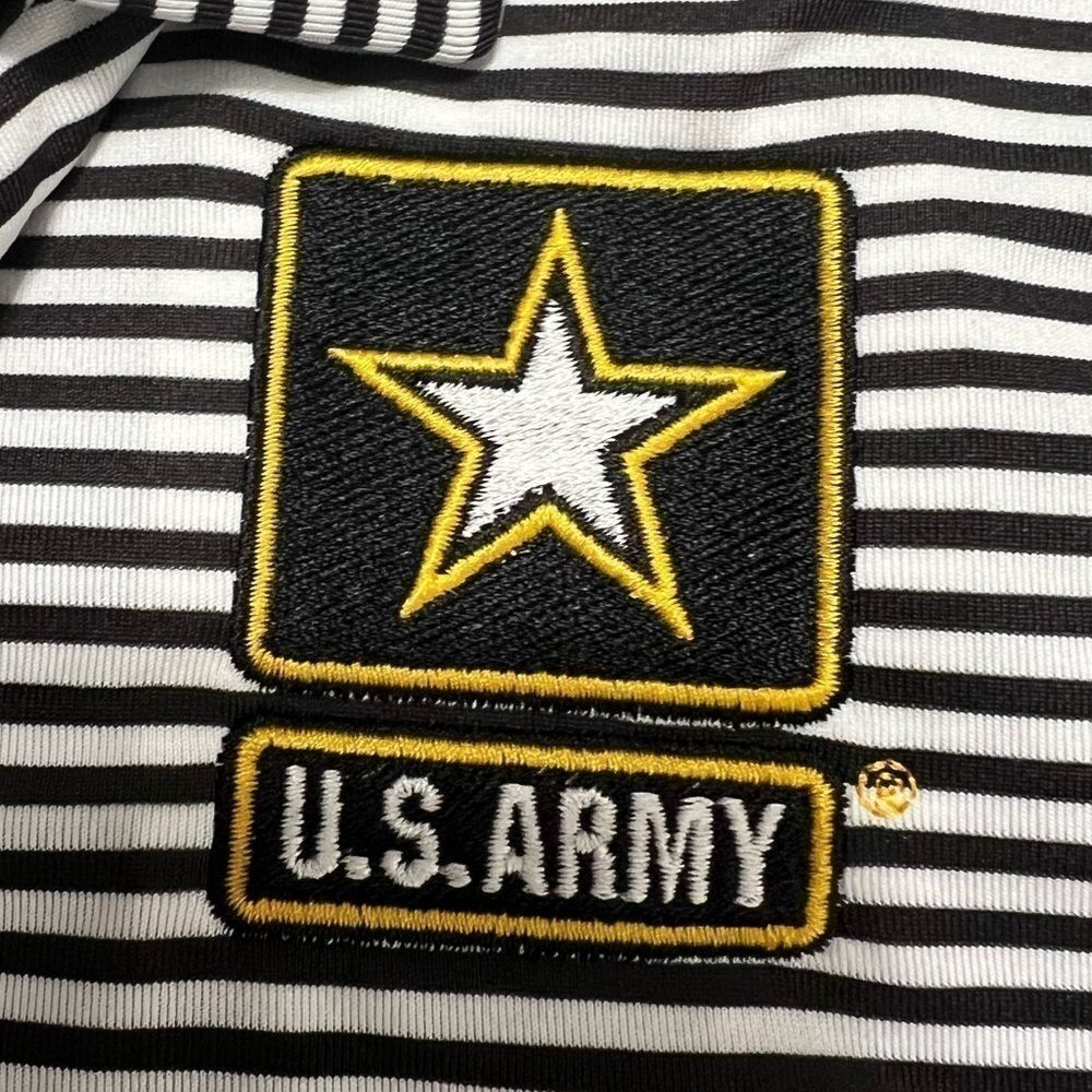 Columbia golf polo black and white stripes US ARMY embroidered logo large men - Picture 9 of 10